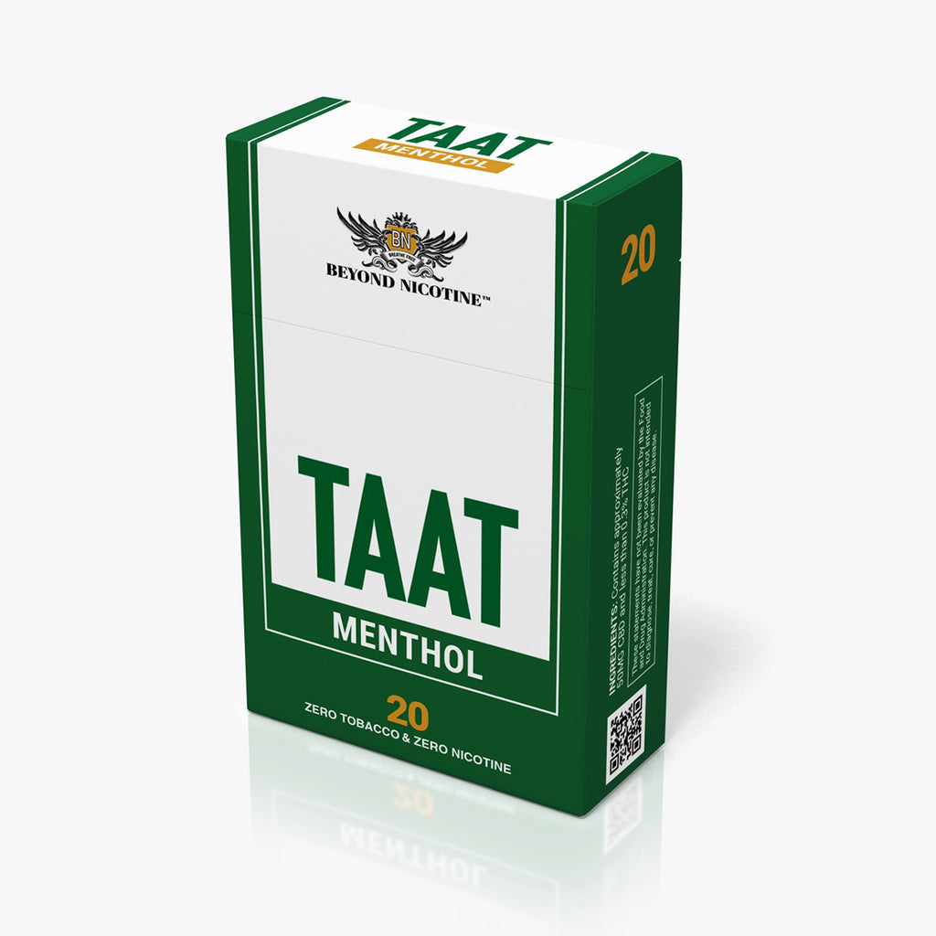TAAT Menthol pack of tobacco-free, nicotine-free menthol cigarettes